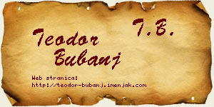 Teodor Bubanj vizit kartica